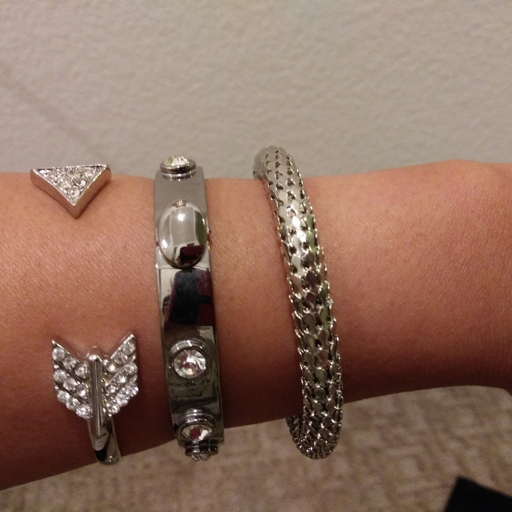 Silver color bracelets/bangles
